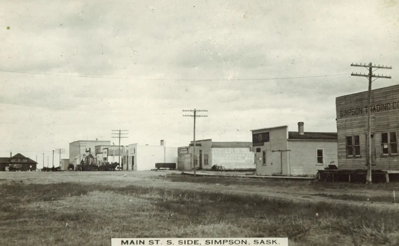 Main Street south side, Simpson, about 1912